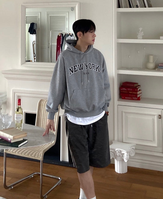New York刺繡連帽衛衣
