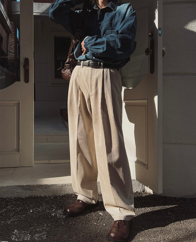 [大熱款🔥]燈芯絨直紋長褲｜5色入