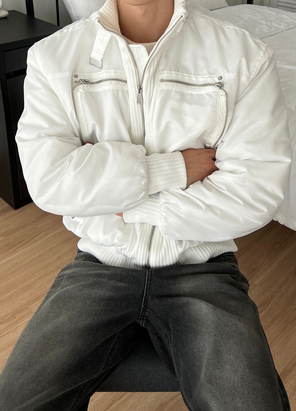 細節加分！高領束帶短款MA1｜3色入