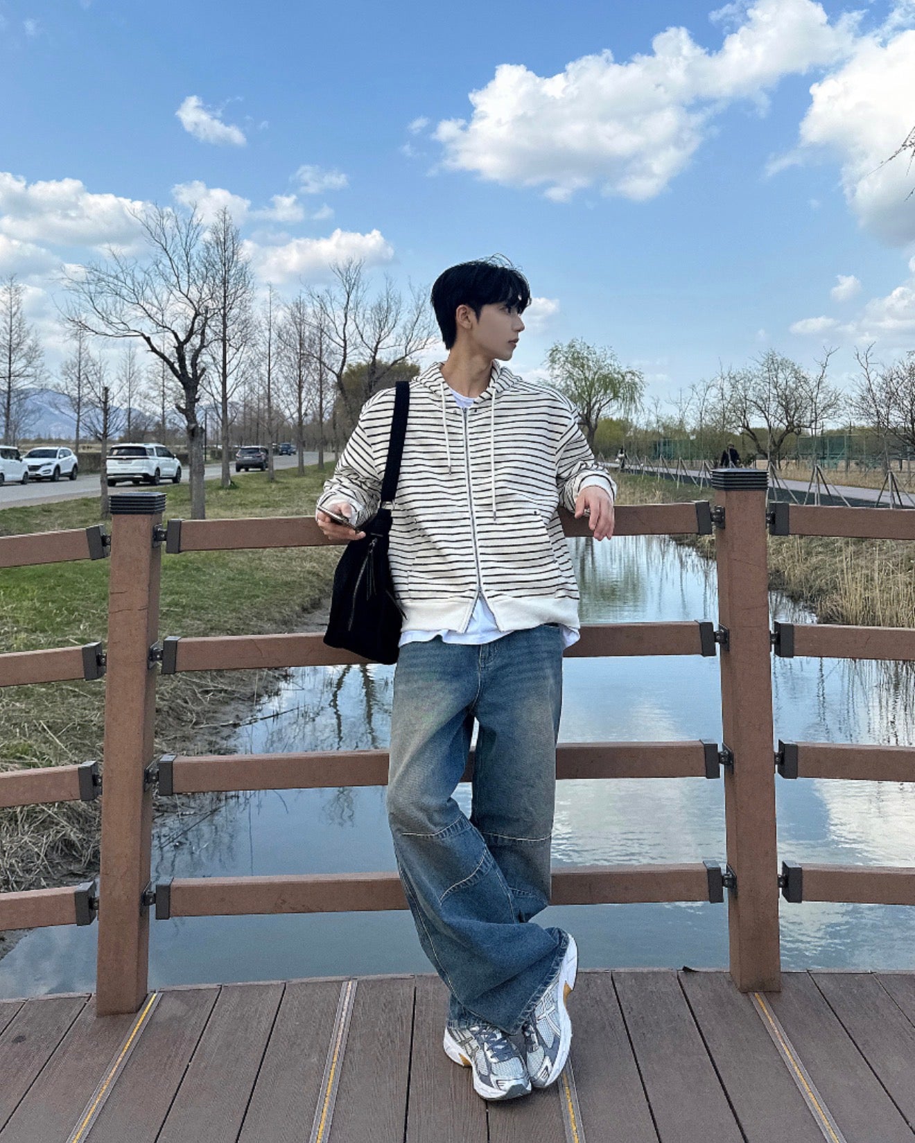 韓系簡約款✨條紋開胸衛衣｜2色入