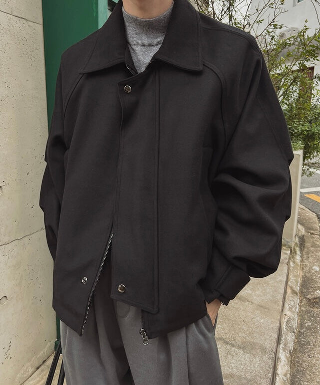 所有身高ok！男友風羊毛束腰短款外套｜2色入