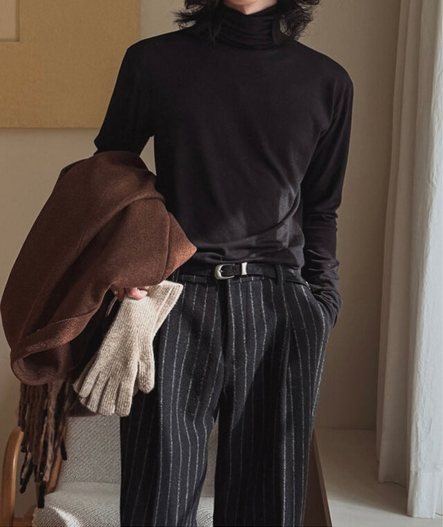 秋冬內搭必備🍂薄款高領彈性長袖TEE