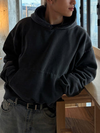 水洗色連帽短款衛衣｜4色入