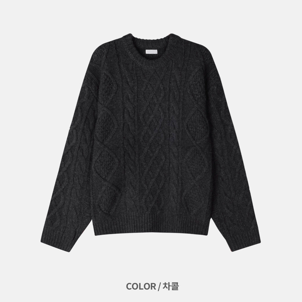 50%羊毛🐑漁夫紋麻花針織衫｜4色入