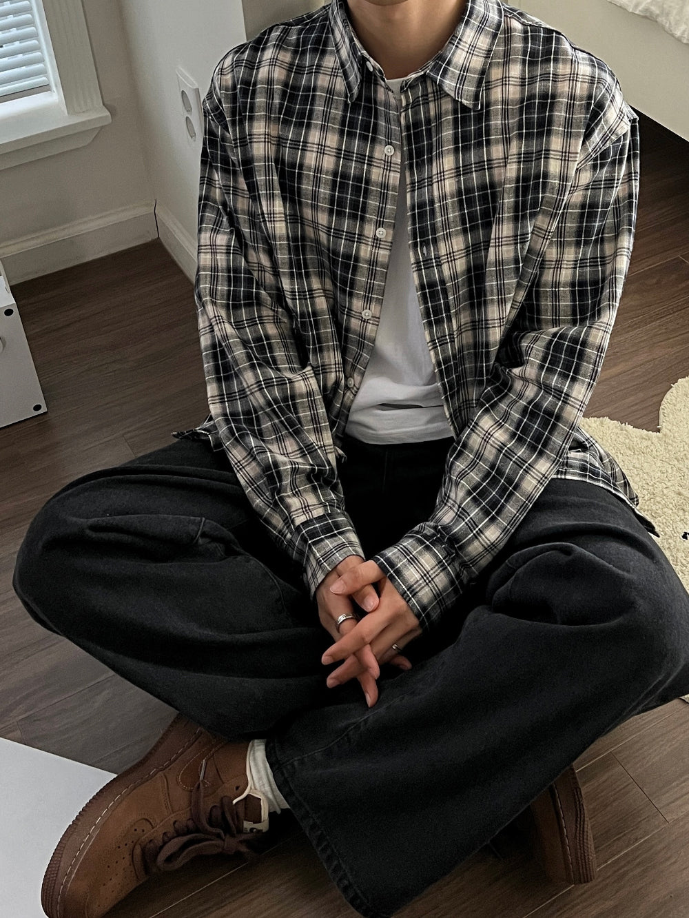 衣櫃必備跨季單品🌟韓系復古格仔恤衫｜3色入