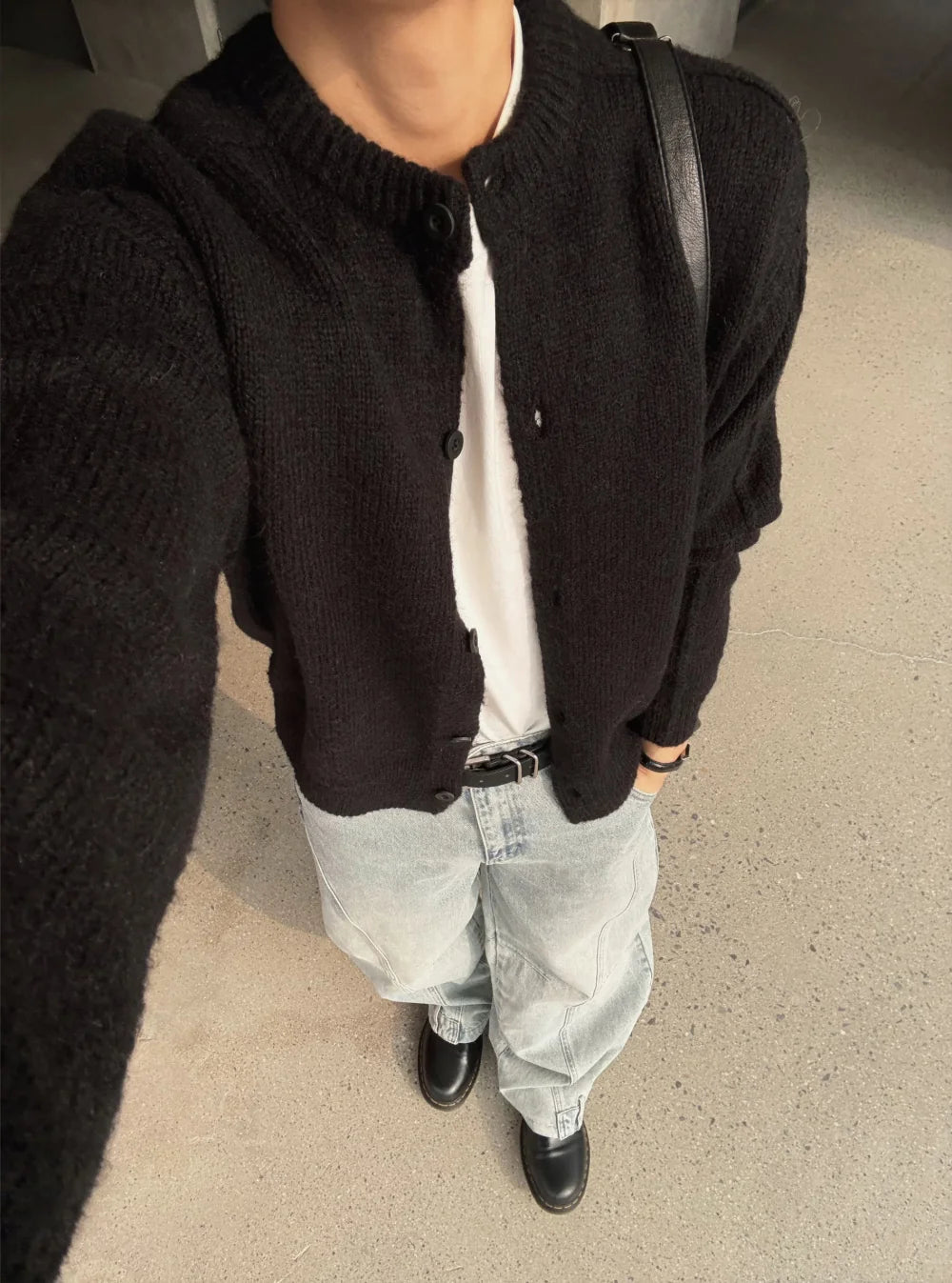 立體剪裁顯肩闊💪🏻圓領短款開胸針織衫｜6色入