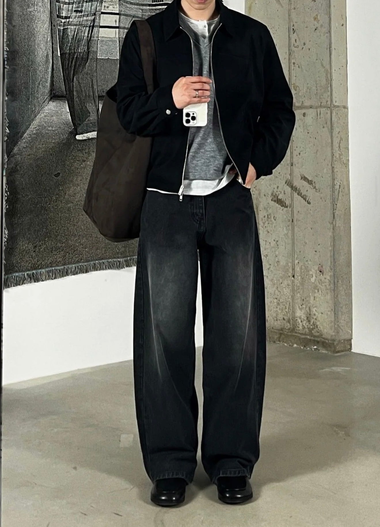 修飾腿形✔️韓製微廓型牛仔褲｜2色入