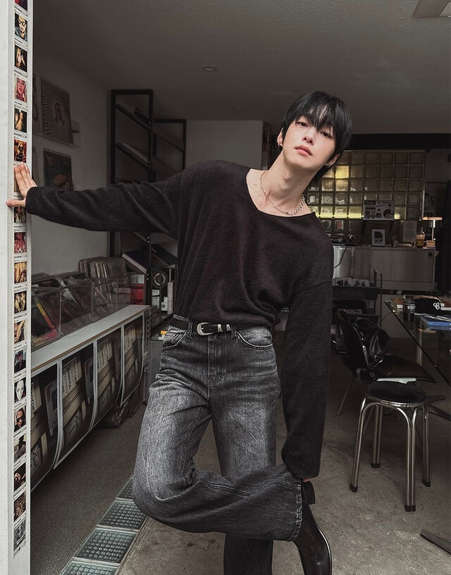 毛絮感！簡約純色V領馬海毛TOP｜4色入