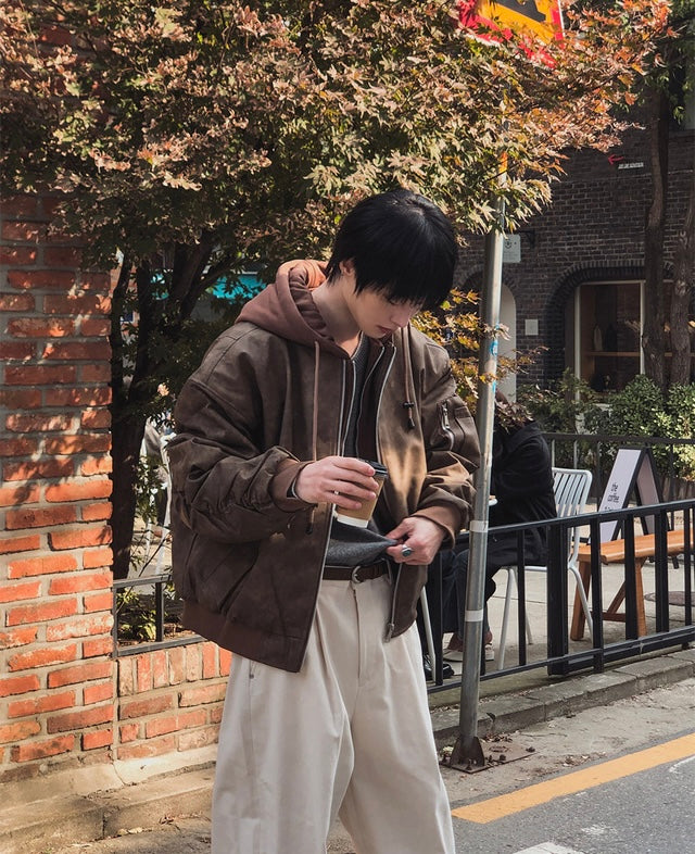 🔥店主推薦！型格假兩件連帽分層皮褸｜2色入