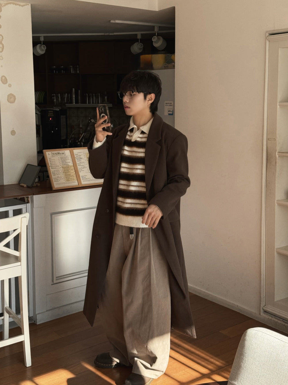 刷毛橫間翻領針織衫｜3色入