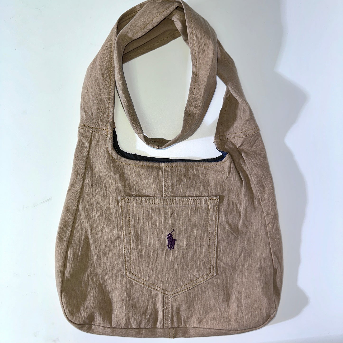 Remade Polo Long Shoulder Bag Khaki&Purple