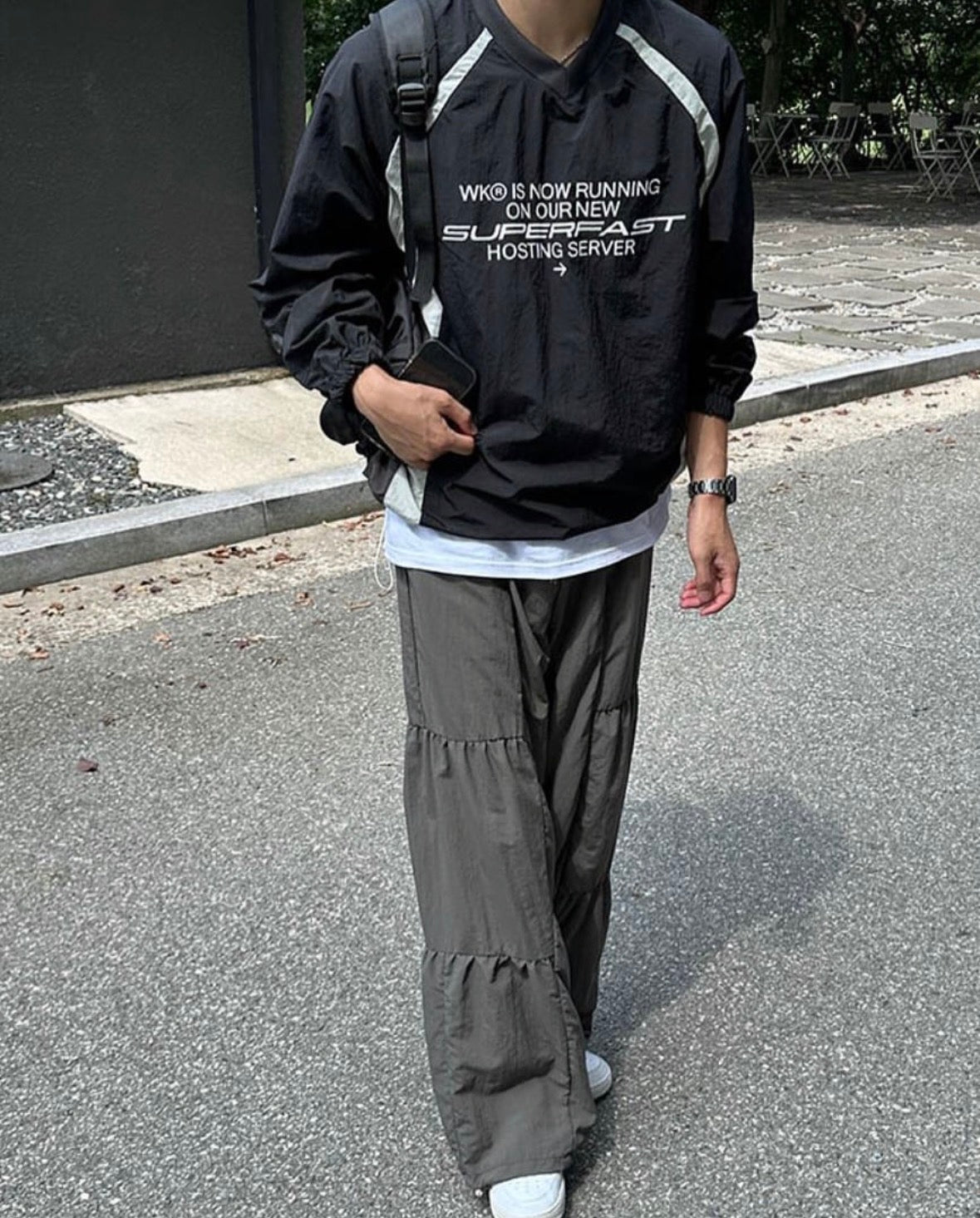 Super fast 尼龍拼布印花衛衣