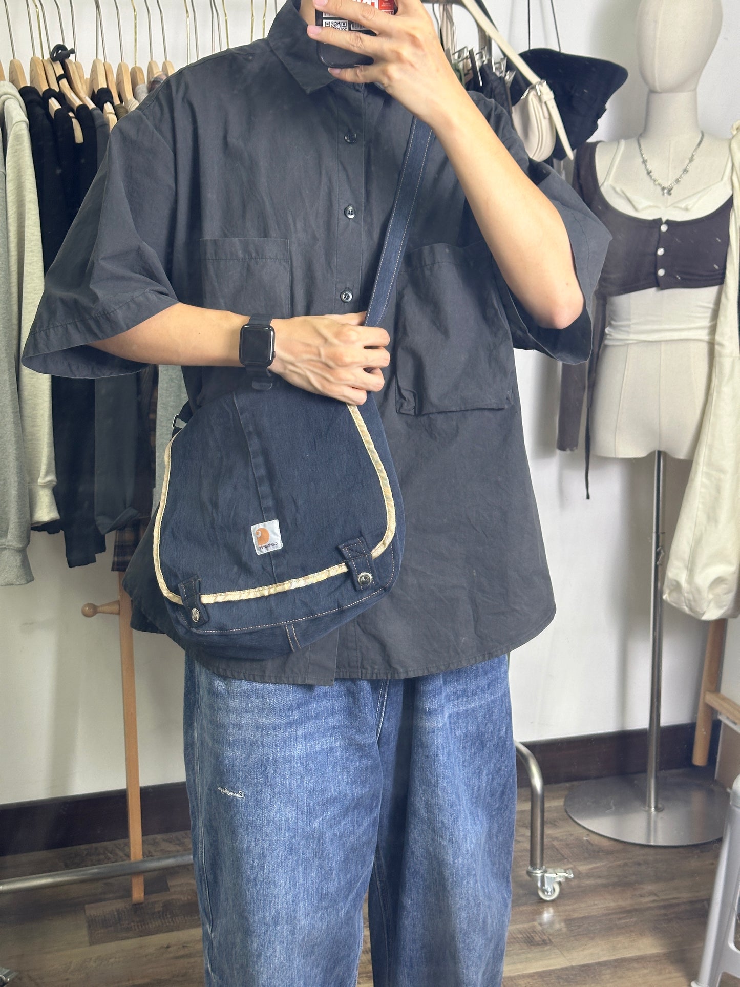 Remade Carhartt Postman Bag Denim