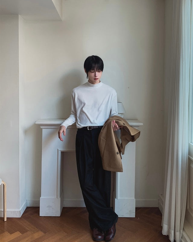 韓版基礎寬鬆西褲｜3色入