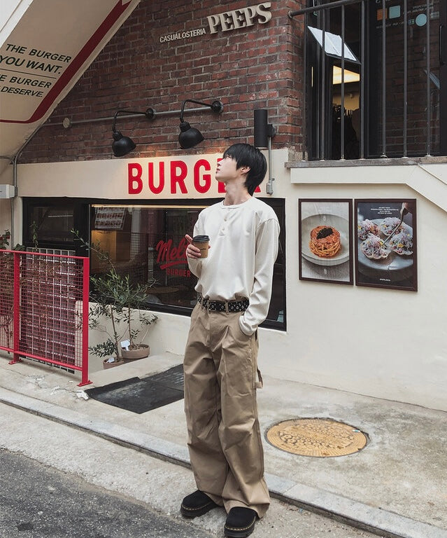 秋冬內搭必備🍂窩夫亨利領長袖TEE｜3色入