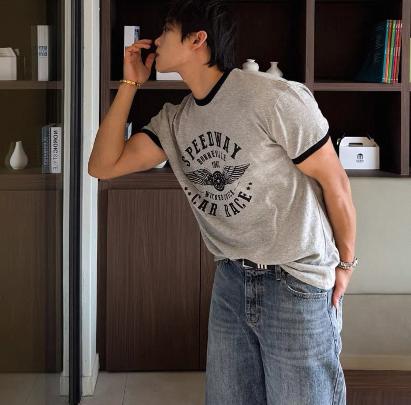 Speed way 復古圖騰 Ringer Tee