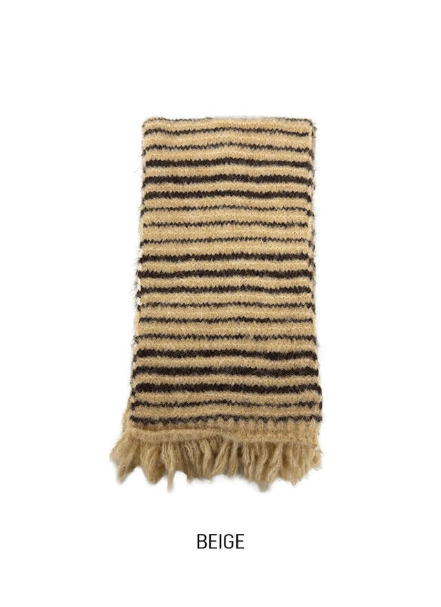 節日感橫間流蘇頸巾｜6色入