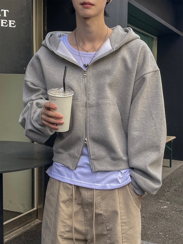 短款比例更好👍🏻基礎短款開胸衛衣｜3色入