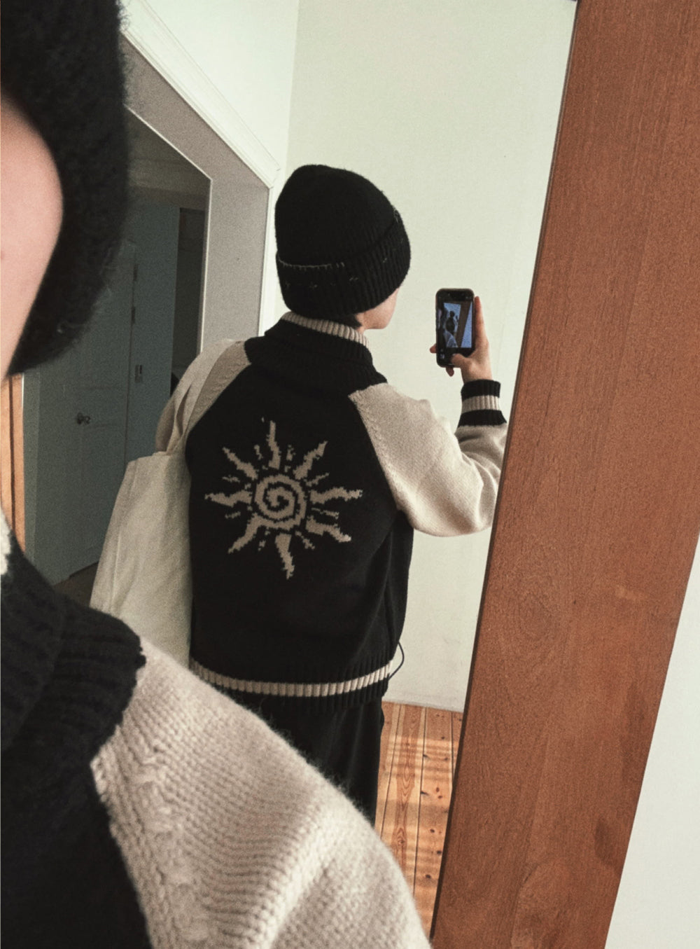 Zip up🧶太陽翻領開胸針織外套｜2色入