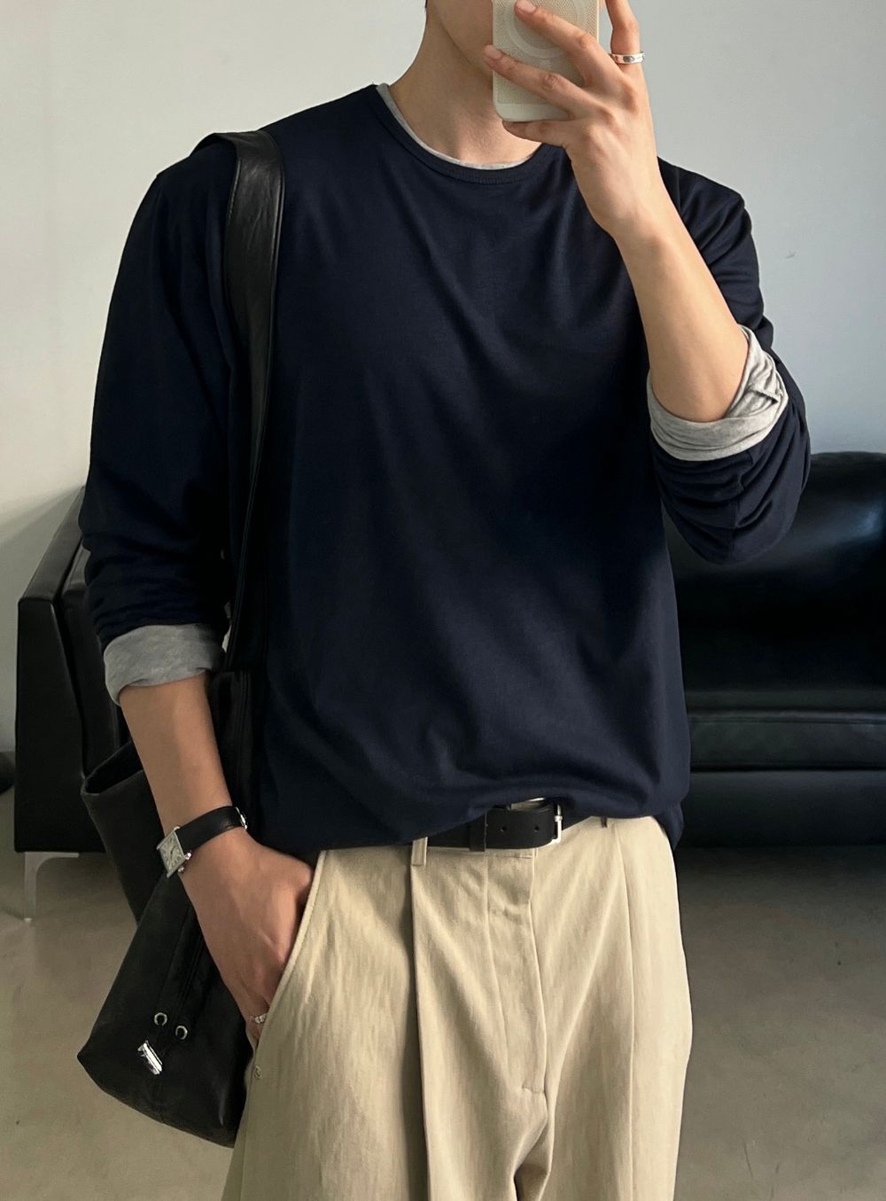 （1＋1）超親膚！韓製柔軟圓領長袖T恤｜9色入