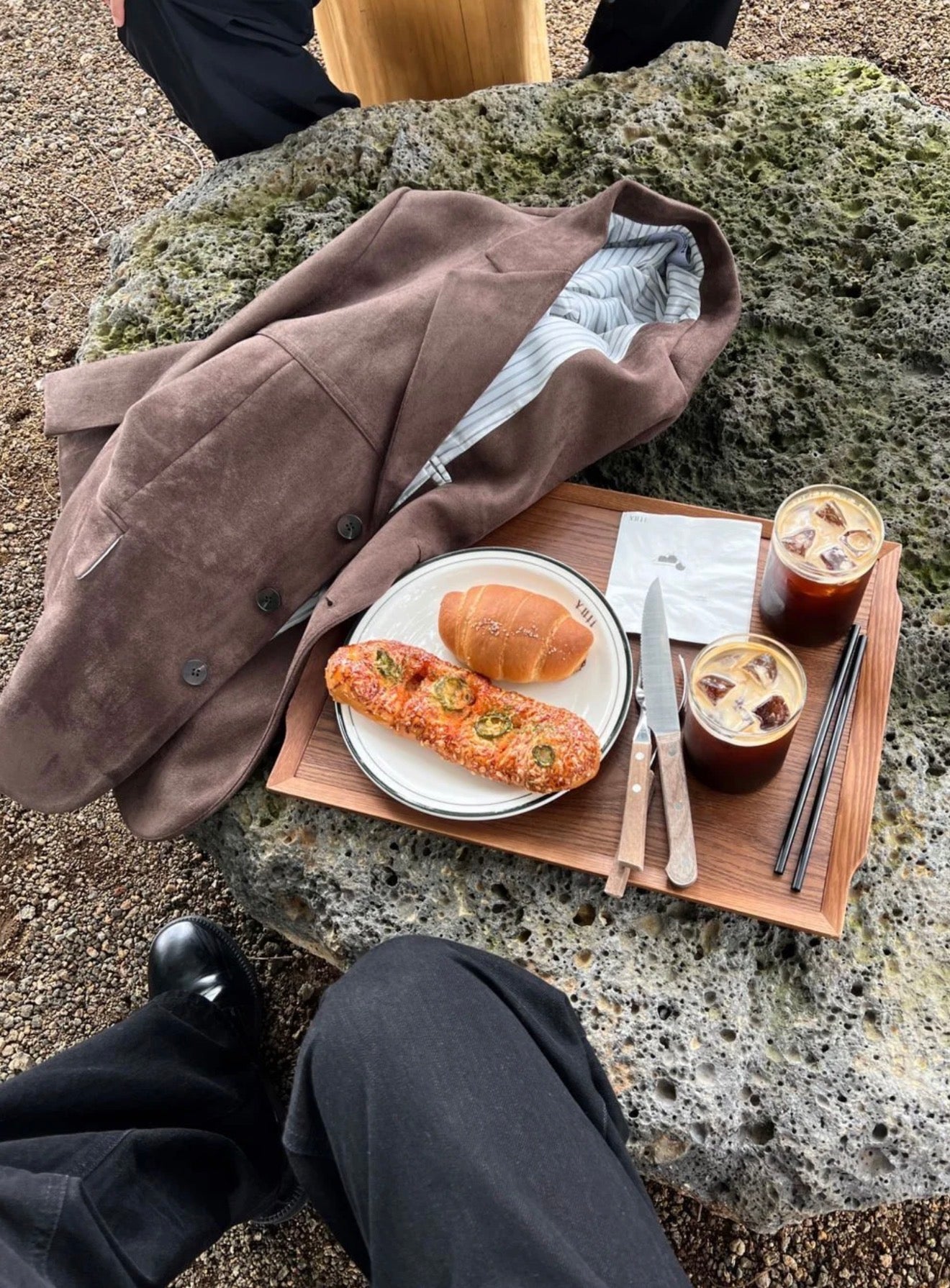 成熟風💼韓系麂皮西裝外套｜2色入