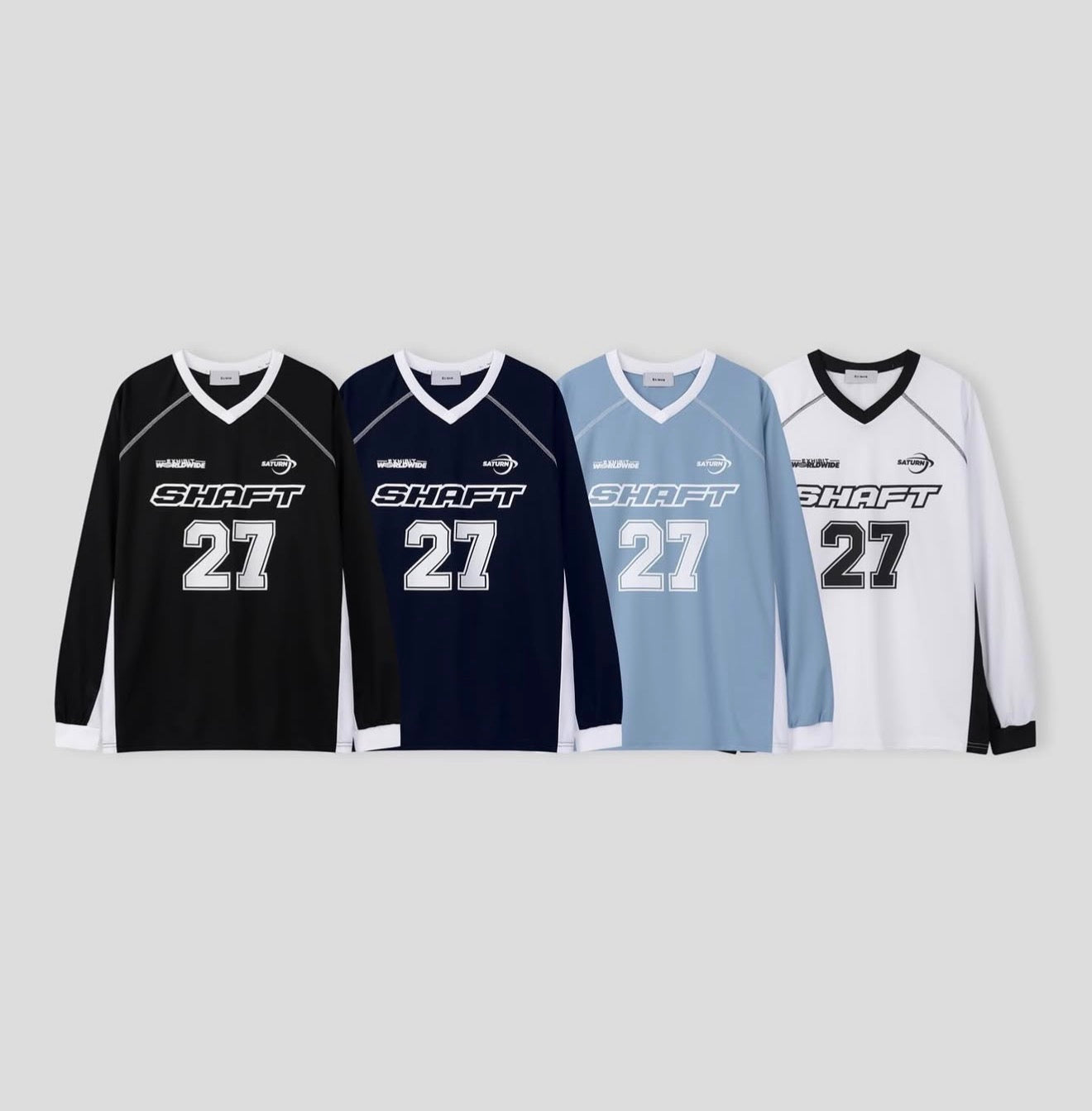 Shaft 27尼龍拼布印花長袖