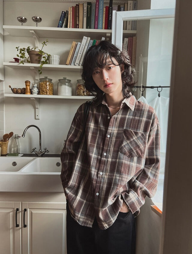 秋冬休閒格紋恤衫｜10色入