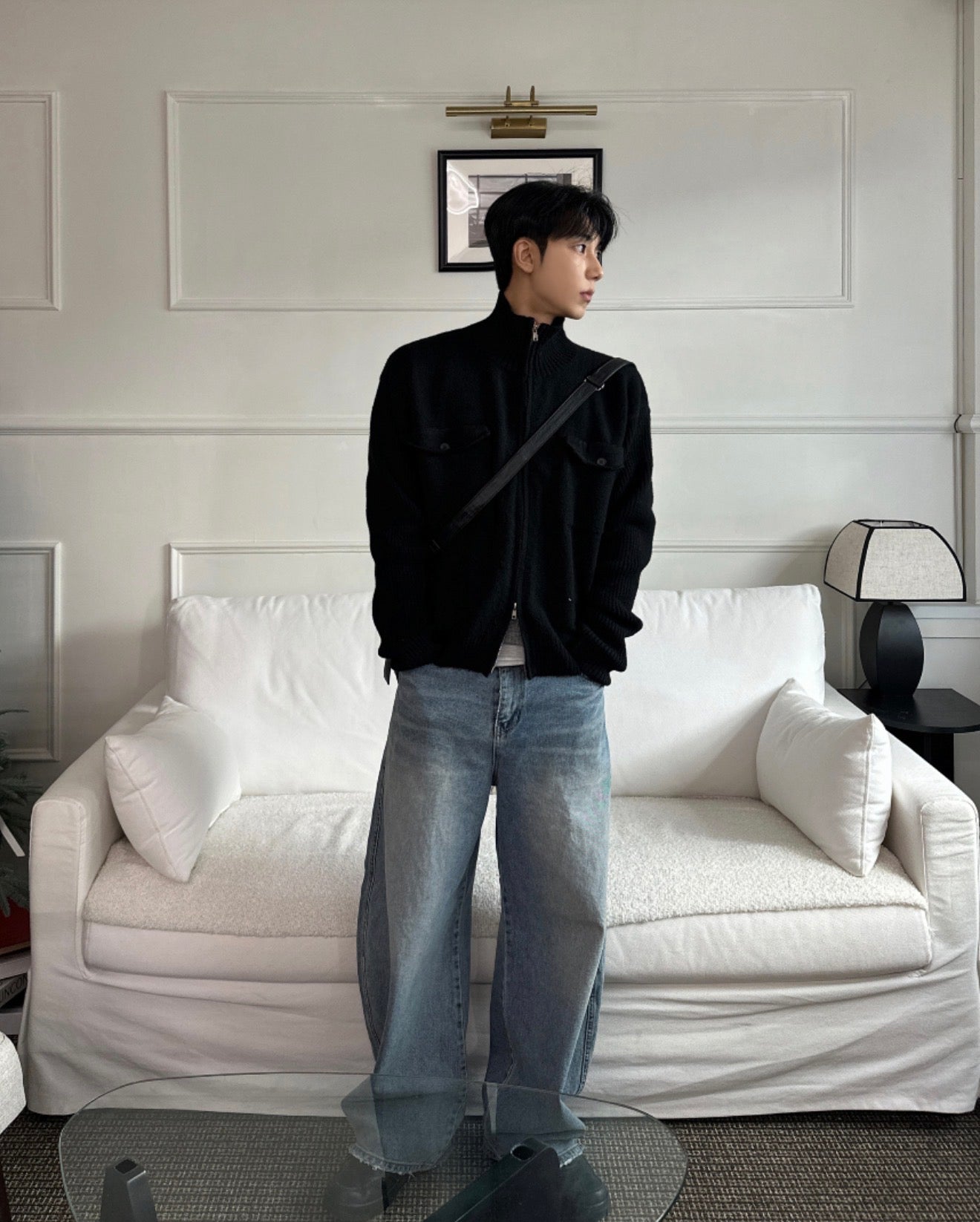 半短版高領拉鍊開胸針織衫｜2色入