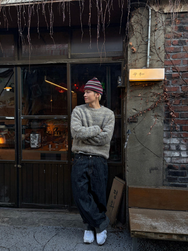 易襯款！馬海毛條紋針織衫｜4色入