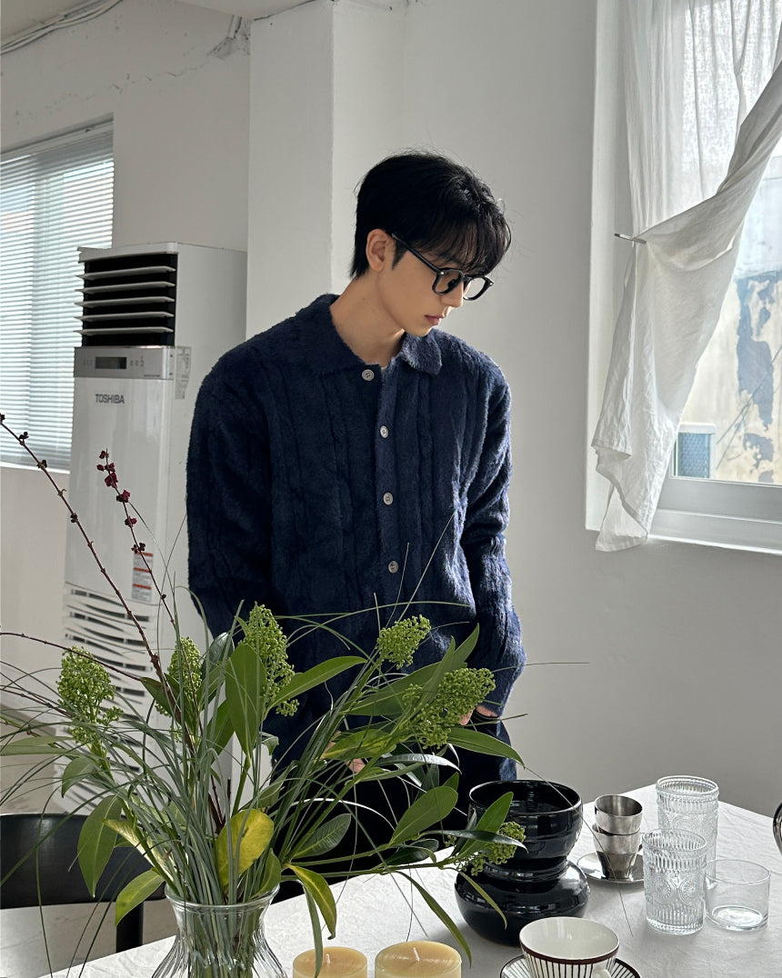 絨毛感🧶Angora山羊毛翻領麻花針織衫｜6色入