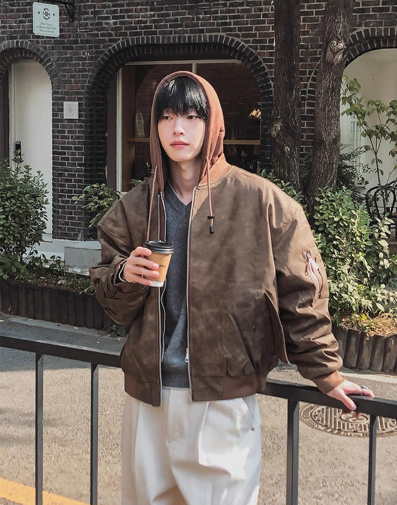 🔥店主推薦！型格假兩件連帽分層皮褸｜2色入