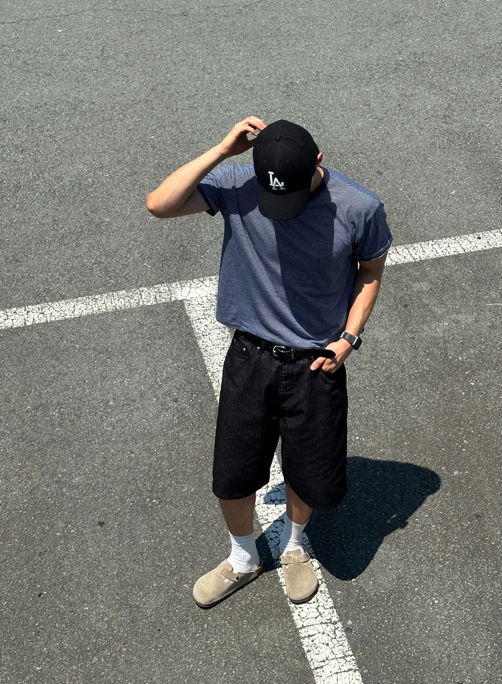 美式復古橫間短款純棉短袖｜3色入