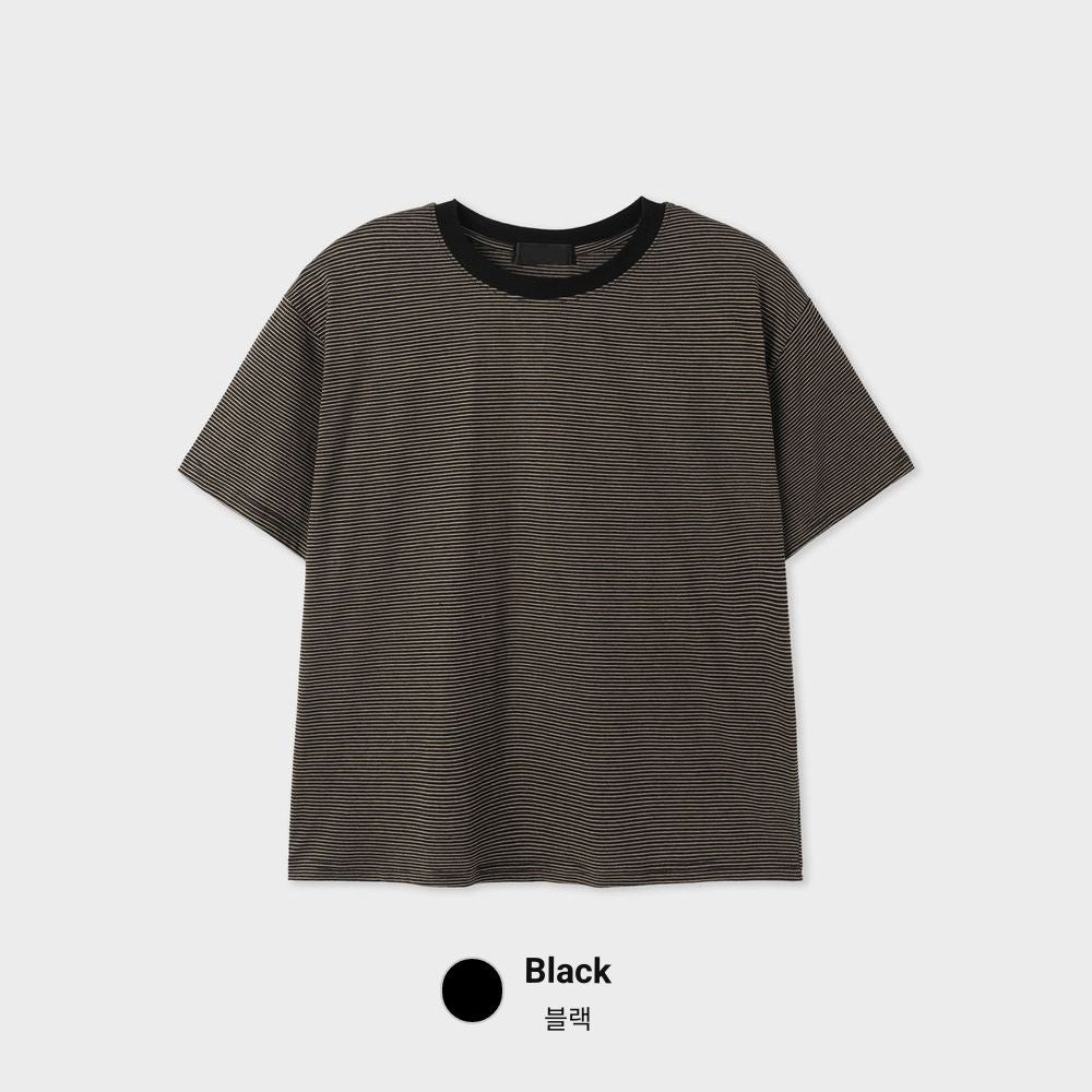 美式復古橫間短款純棉短袖｜3色入