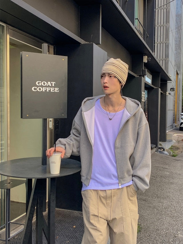 短款比例更好👍🏻基礎短款開胸衛衣｜3色入