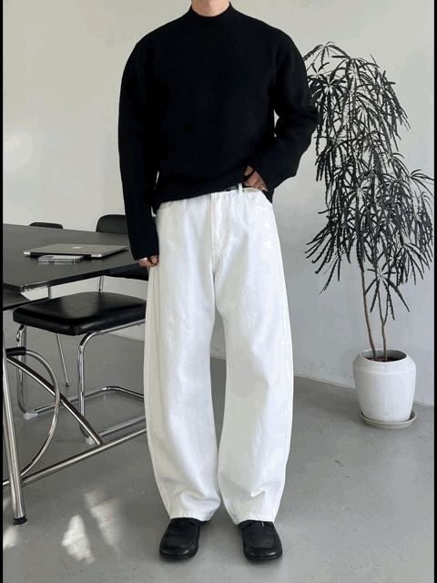 韓國大熱🔥人字紋弧形休閒褲｜3色入