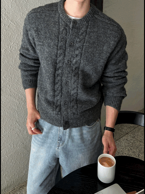 衣櫃必備跨季單品🌟絨毛感麻花開胸針織衫｜6色入