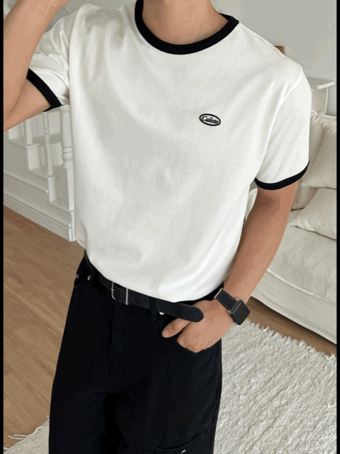 Caliso復古純棉撞色短袖｜3色入