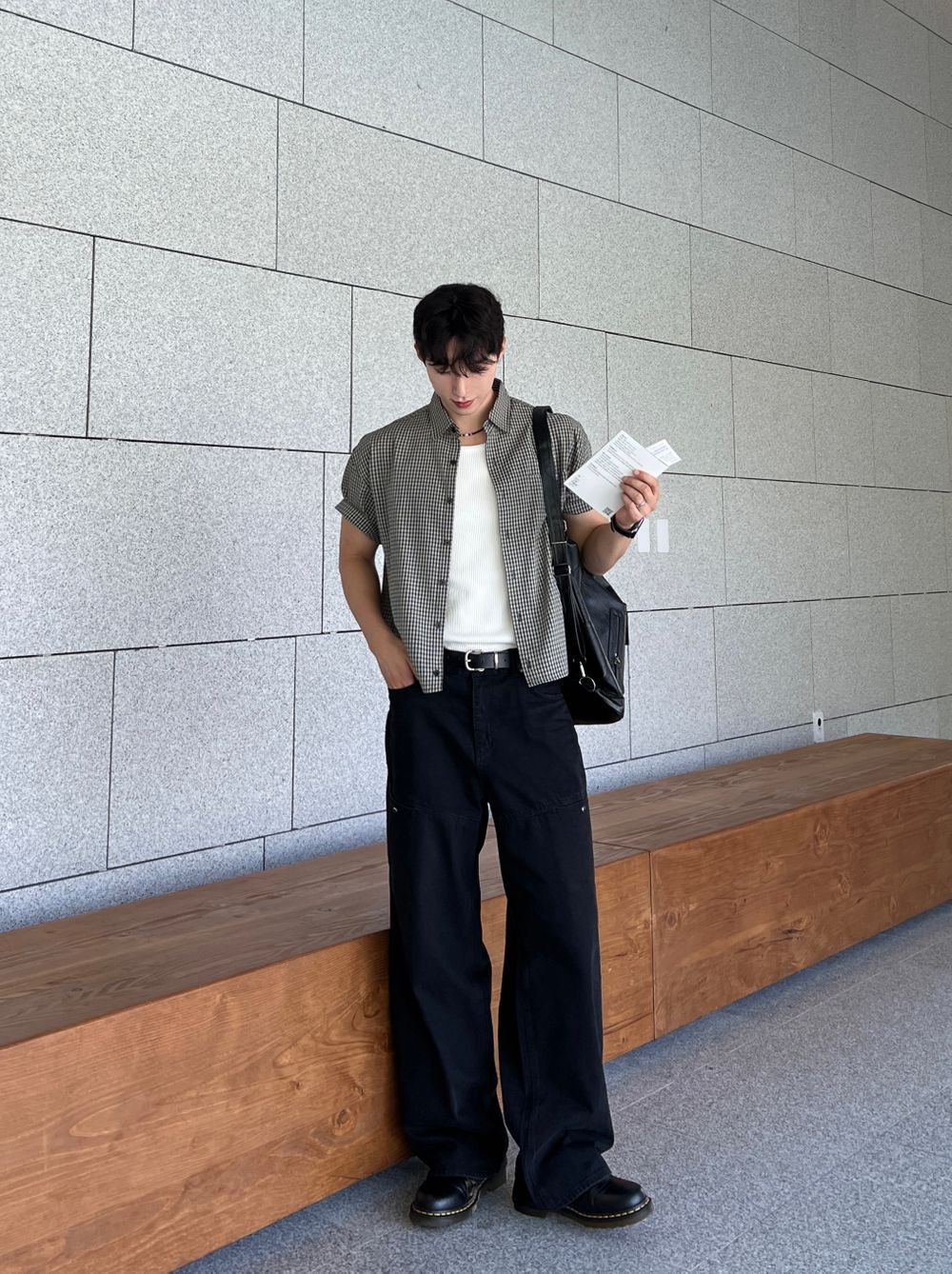 不壓身高！格仔短袖恤衫｜4色入