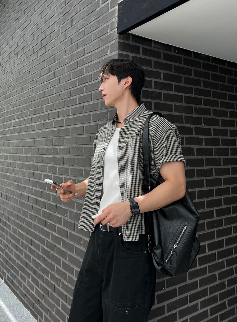 不壓身高！格仔短袖恤衫｜4色入