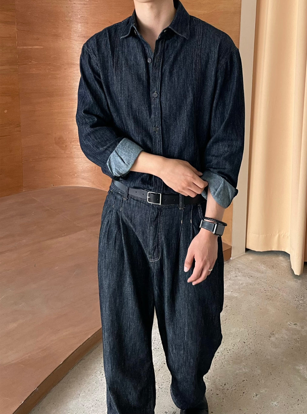 PREMIUM Set👑水洗牛仔長袖恤衫｜1色入