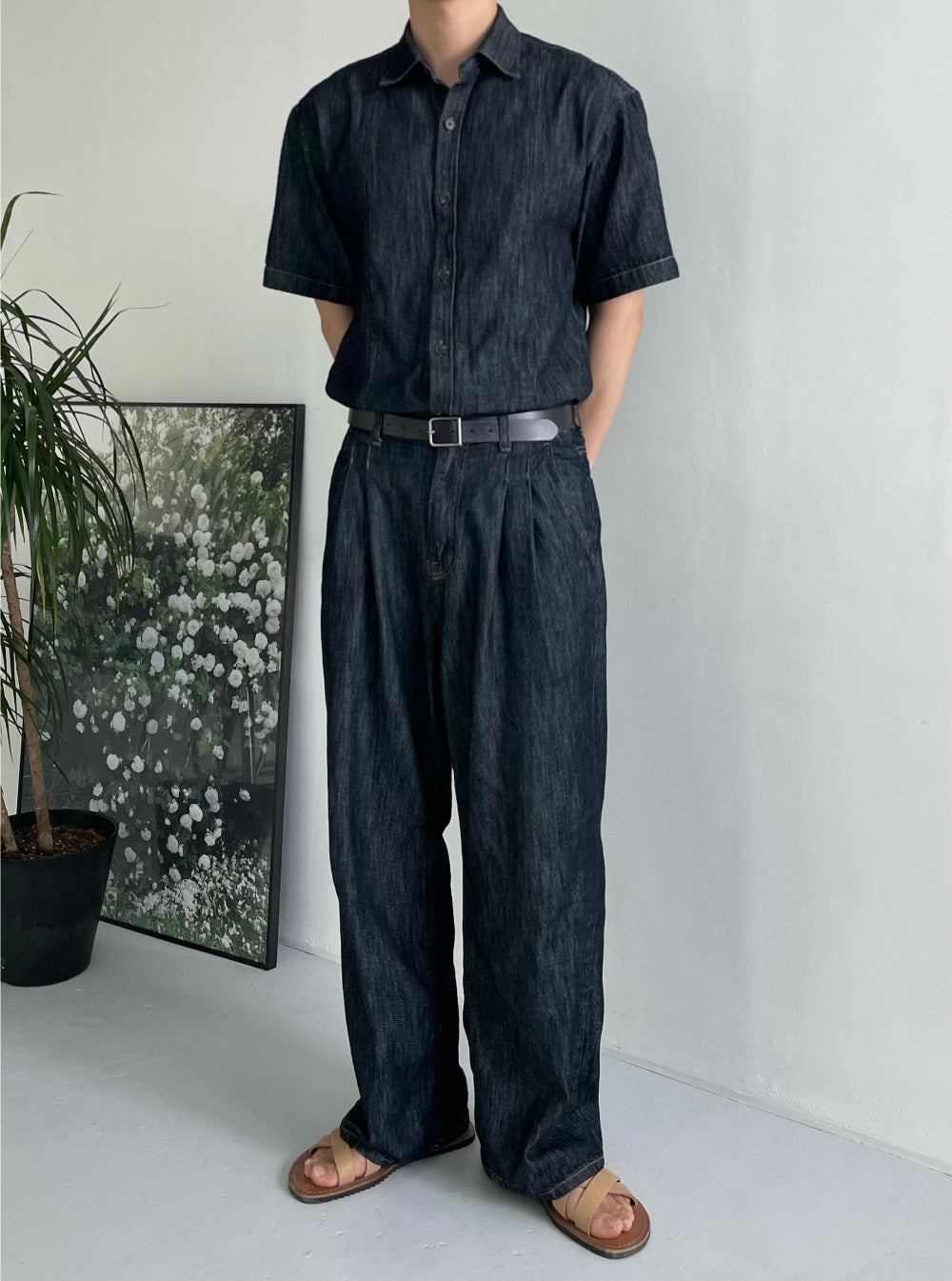 PREMIUM Set👑水洗牛仔短袖恤衫｜1色入