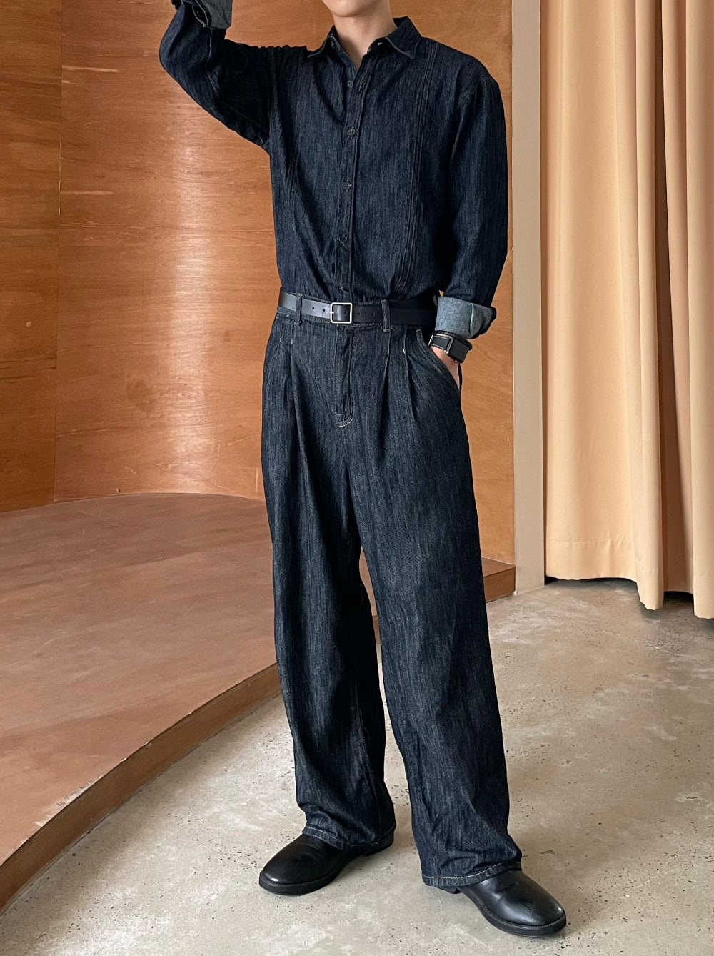 PREMIUM Set👑水洗牛仔長袖恤衫｜1色入