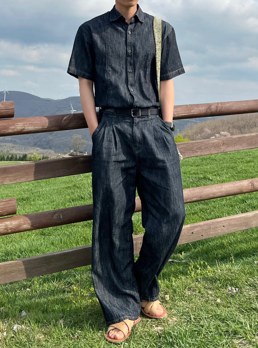 PREMIUM Set👑水洗牛仔短袖恤衫｜1色入