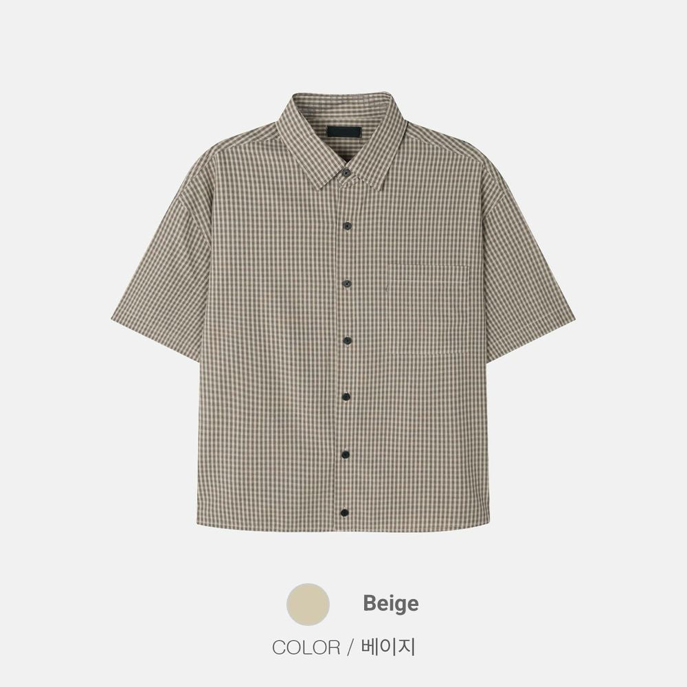 不壓身高！格仔短袖恤衫｜4色入