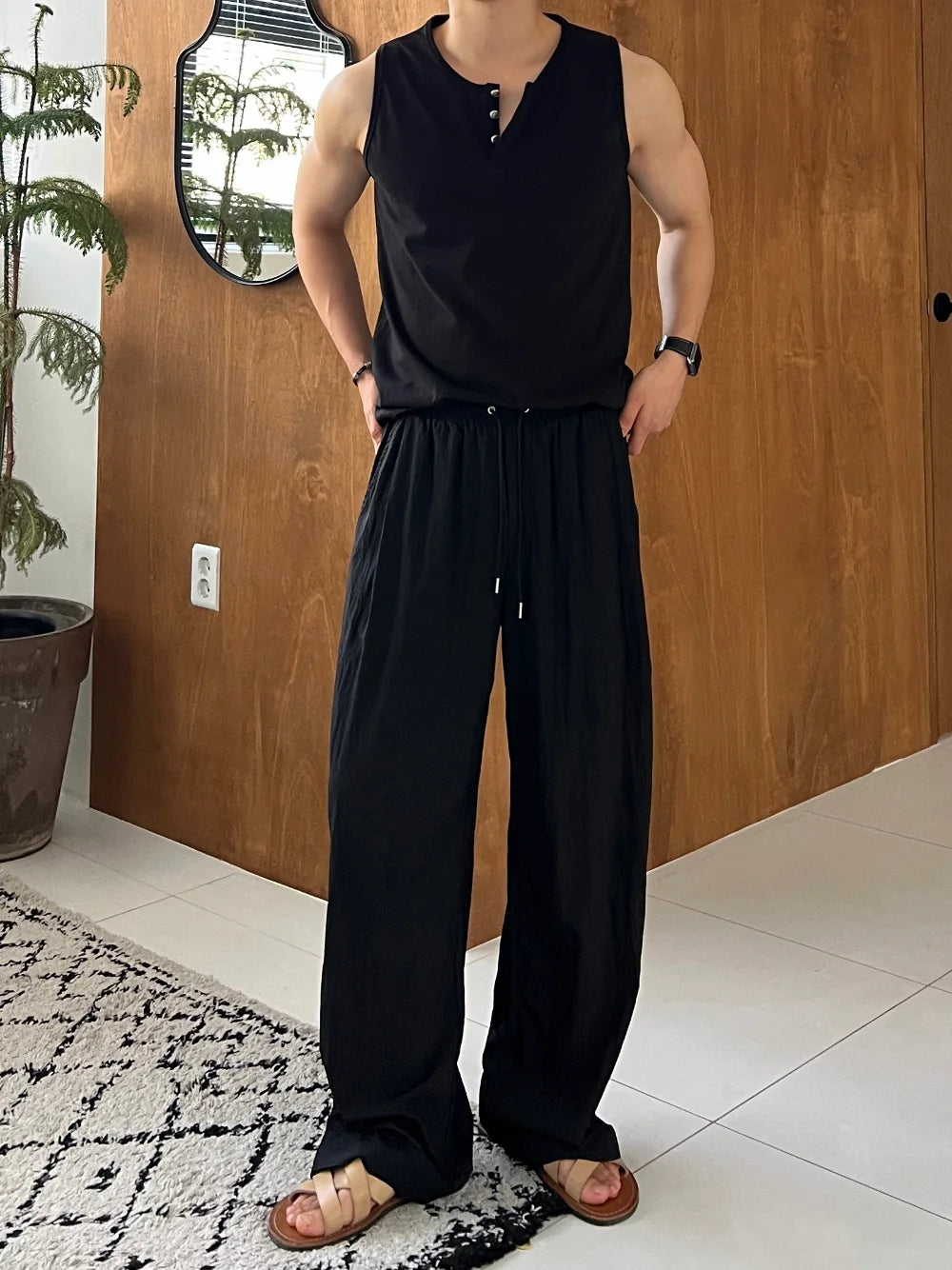 Gym Bro系列🏋️線條鈕扣坎肩背心｜3色入