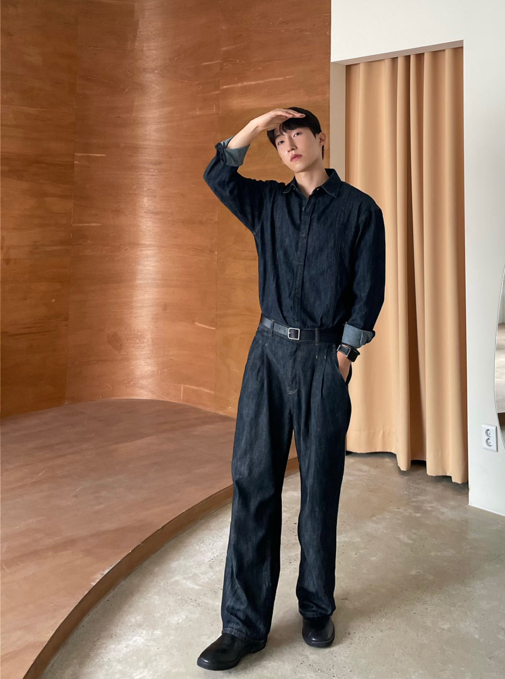 PREMIUM Set👑水洗牛仔長袖恤衫｜1色入