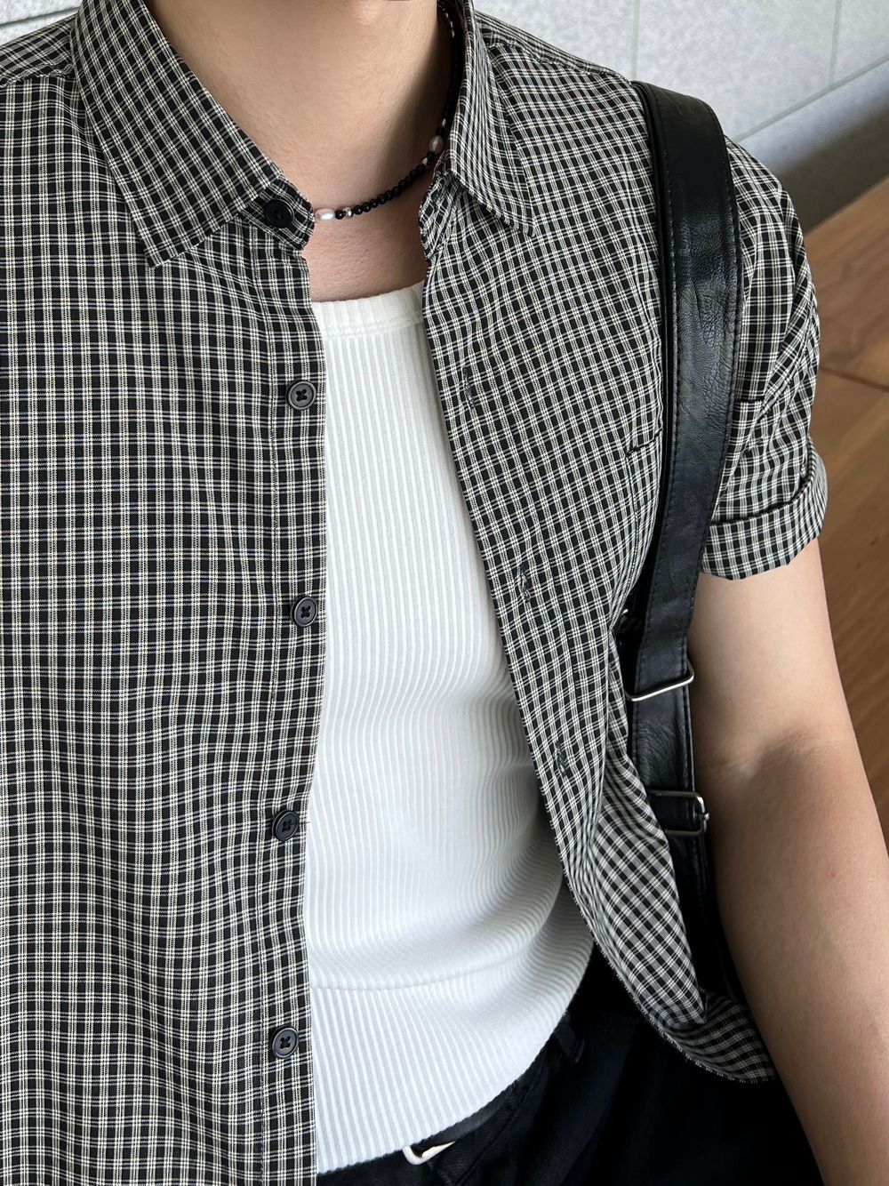 不壓身高！格仔短袖恤衫｜4色入