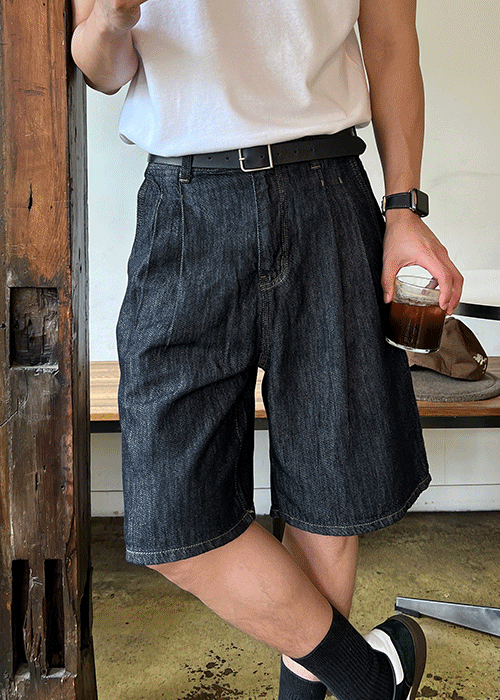 PREMIUM Set👑斜紋雙褶靛藍牛仔褲｜1色入