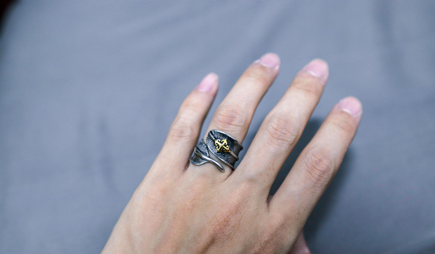 Golden Feather Ring