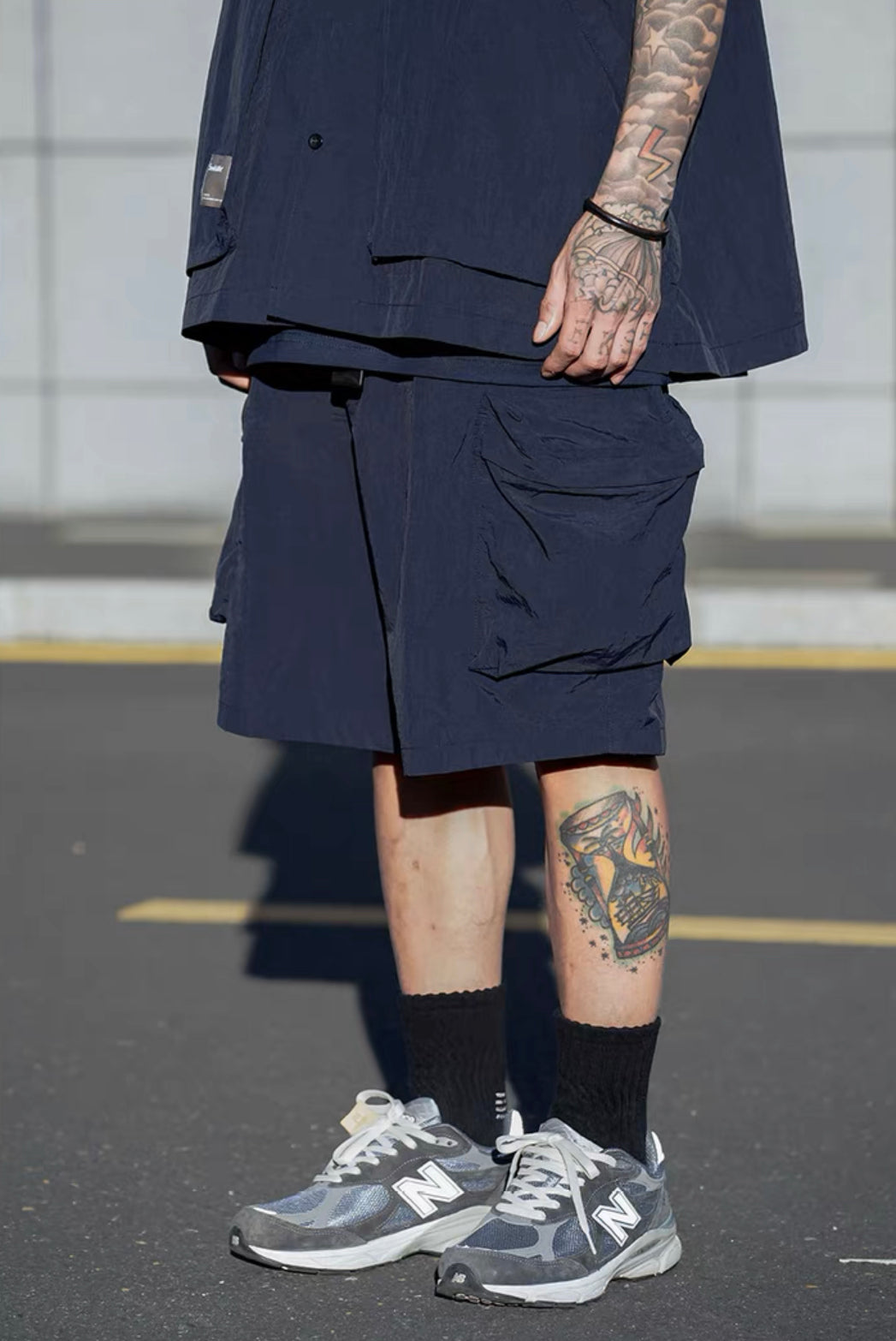 Nylon cargo shorts